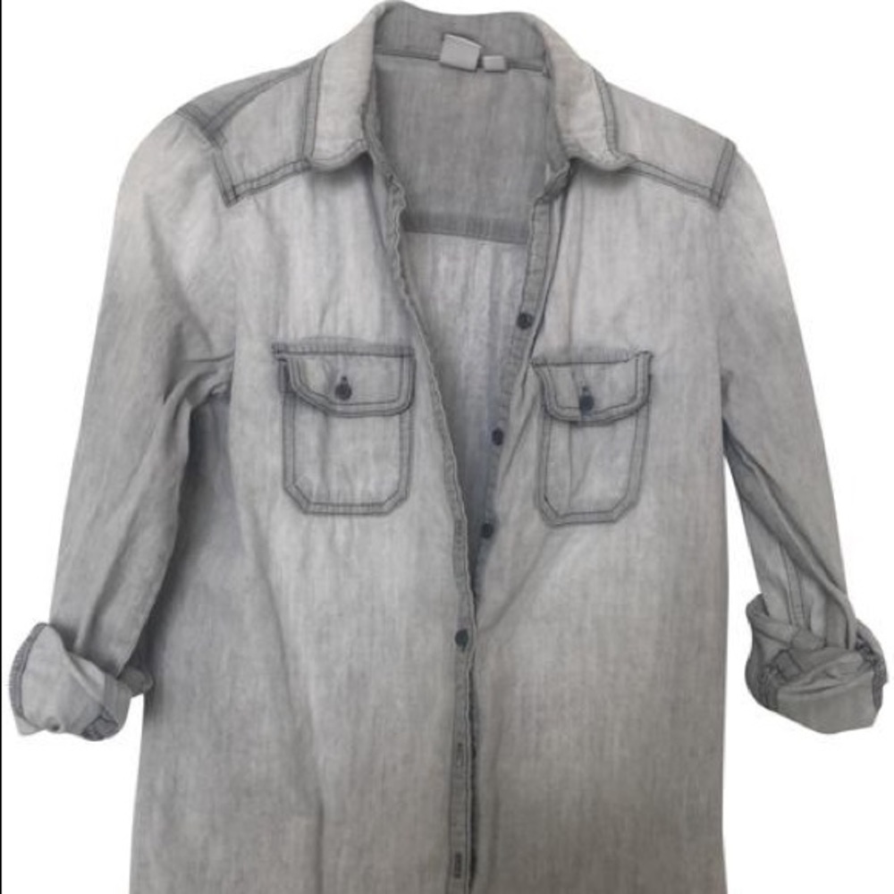 BP Lightwash Gray Denim Top